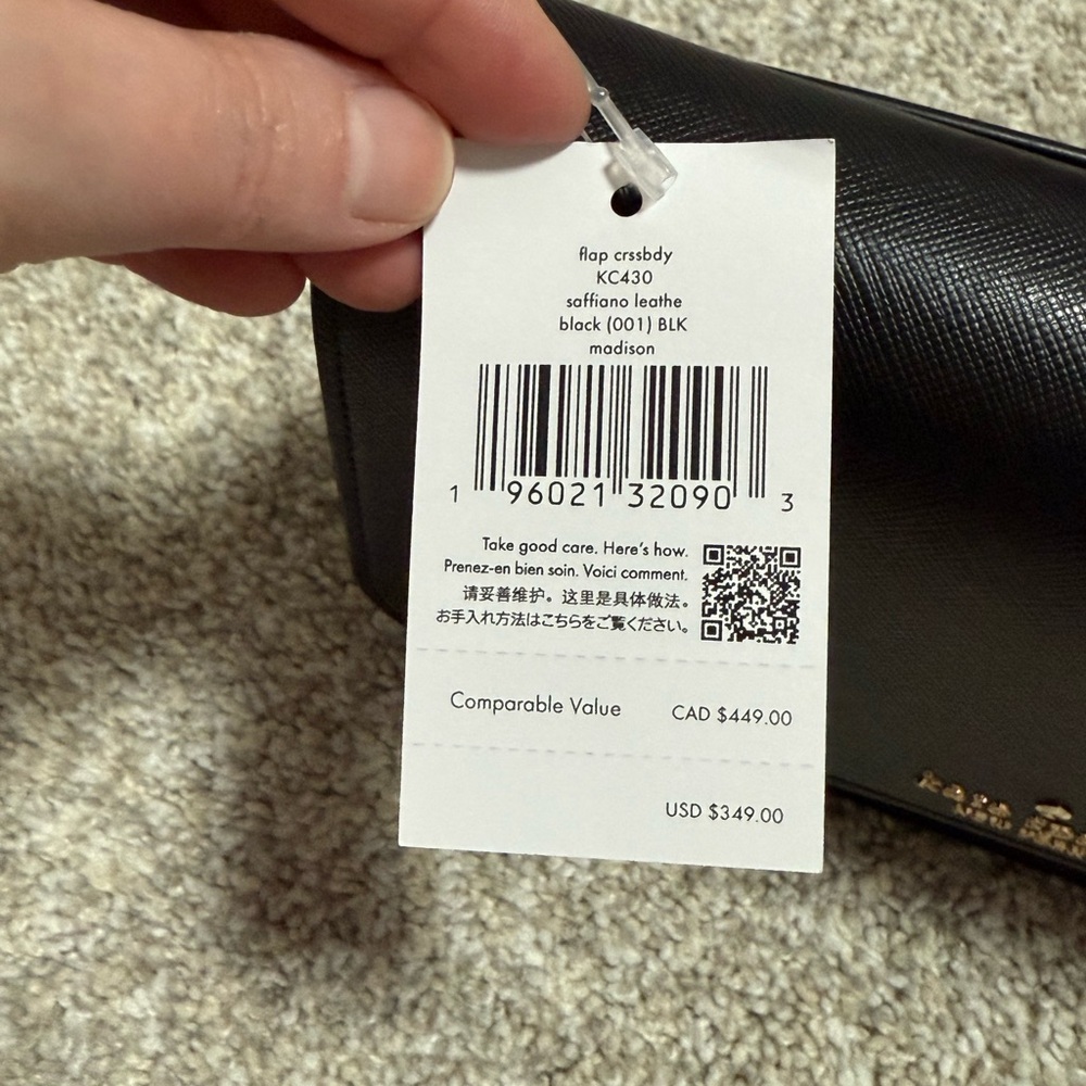 NWT Kate Spade Madison Willow Medium Flap Convertible Crossbody Purse in Black - Picture 10 of 11